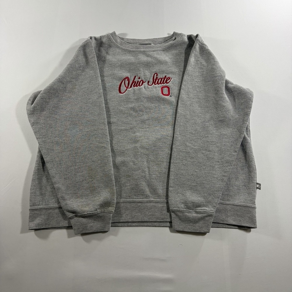 Starter Ohio State Buckeyes Women's Large Gray Embroidered Crewneck Sweatshirt - Picture 4 of 7